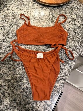 Target Rust Orange Smocked Bikini Set